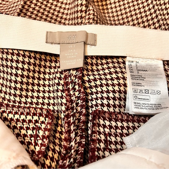 H&M Classic Houndstooth Pants - Size 2 - Picture 13 of 14